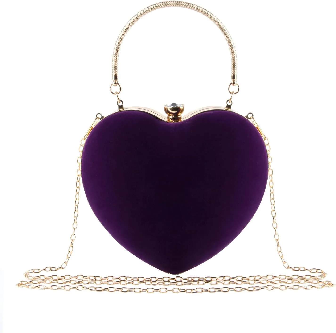 Women Heart Purse Wedding Party Evening Bag Cute Heart Shaped Clutch Small Cocktail Prom Tote Handbag
