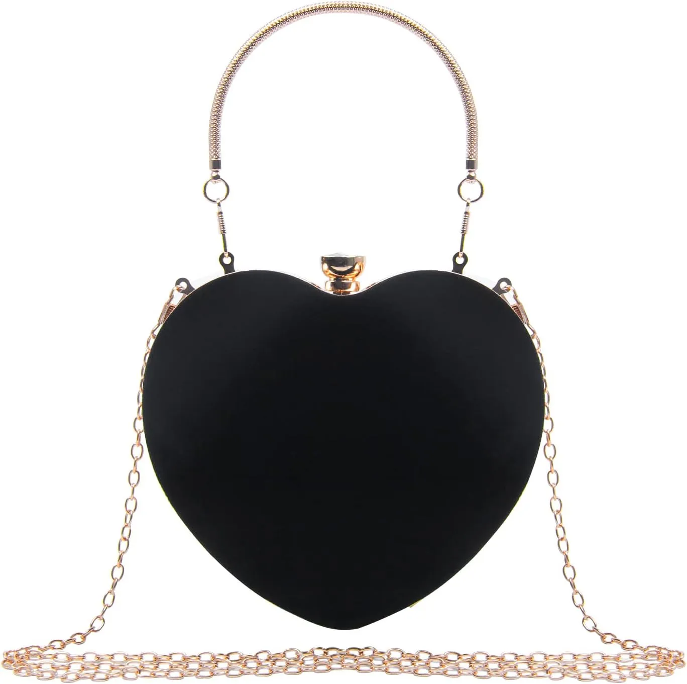 Women Heart Purse Wedding Party Evening Bag Cute Heart Shaped Clutch Small Cocktail Prom Tote Handbag