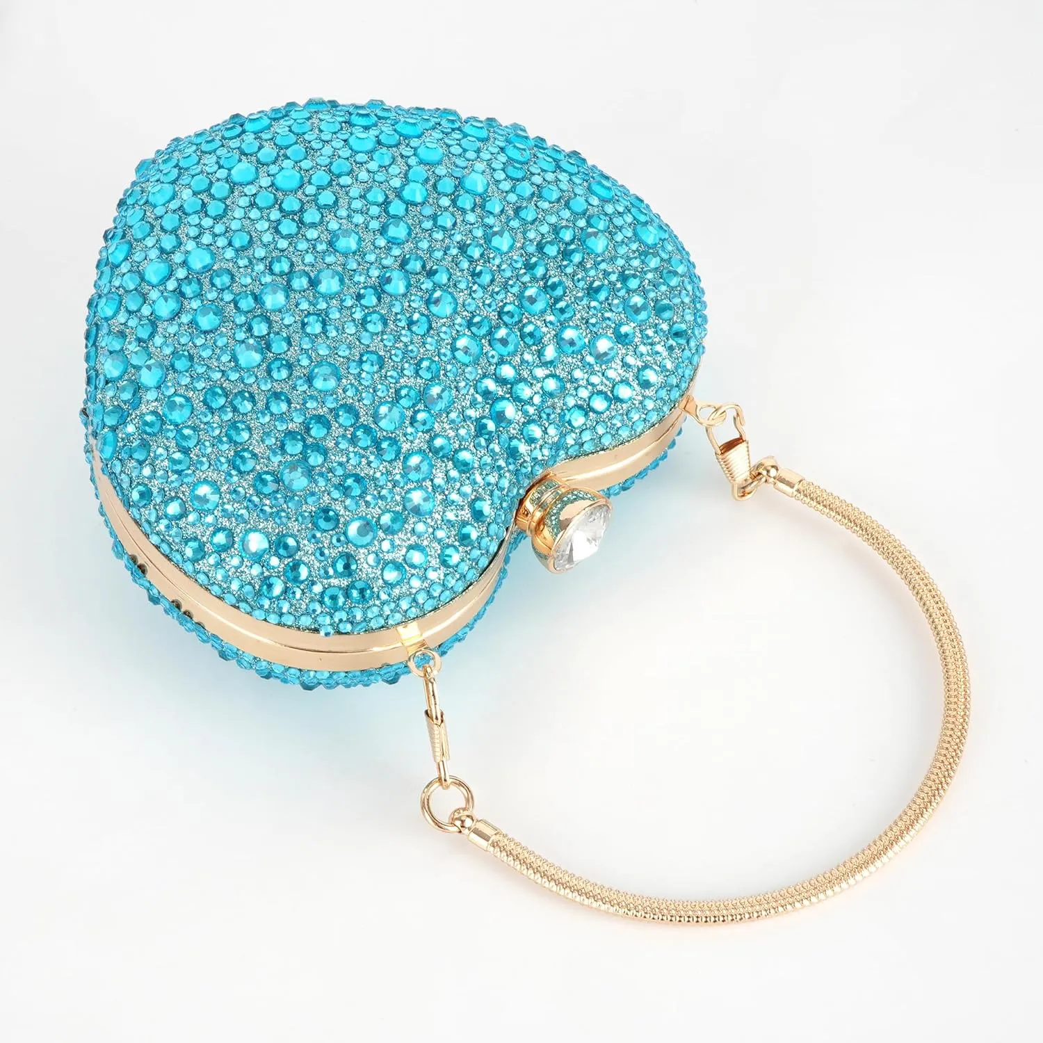 Women Heart Shaped Clutch Handbag Wedding Party Evening Bag Mini Chain Purse Cocktail Prom Tote Shoulder Bag