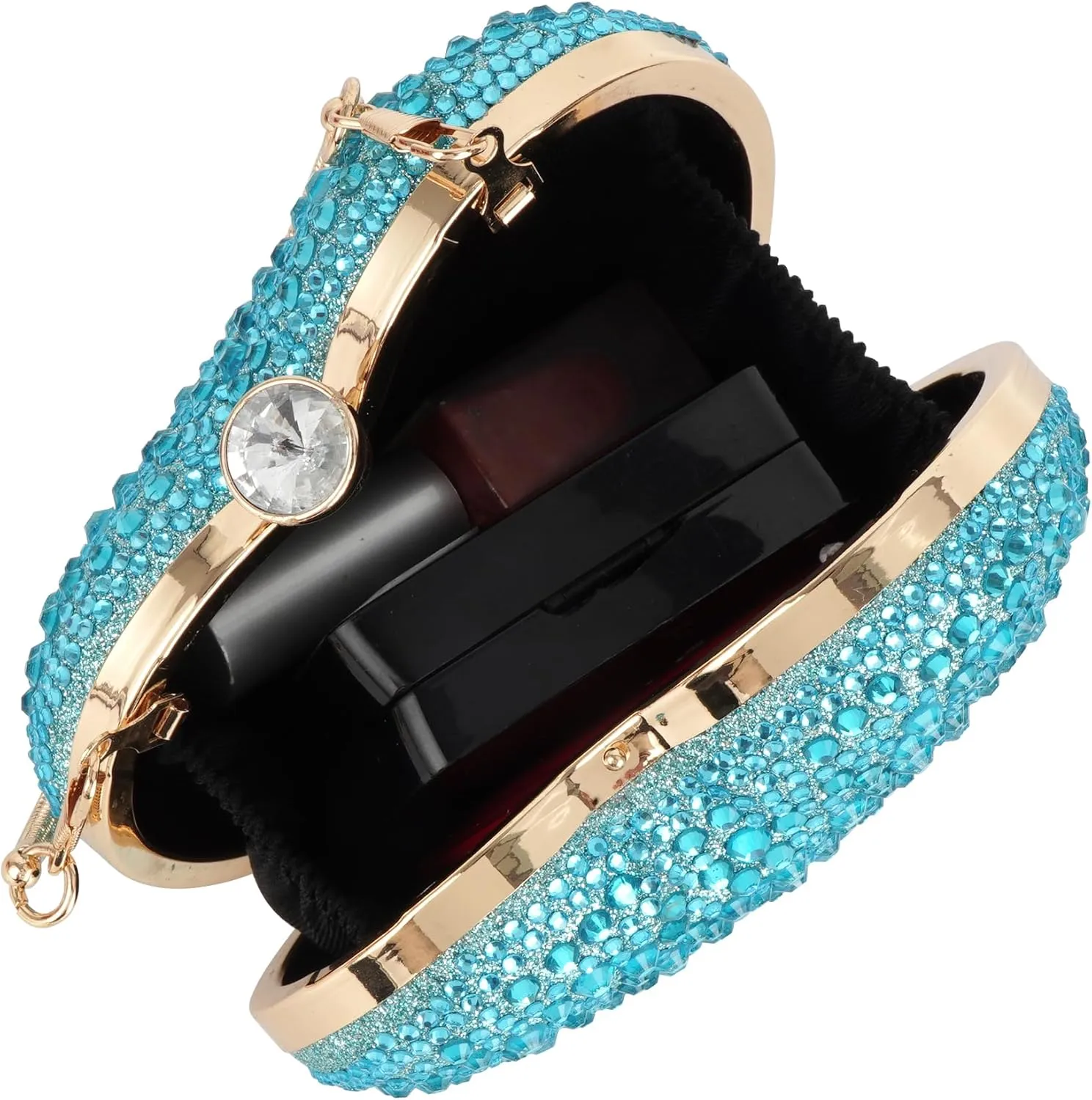 Women Heart Shaped Clutch Handbag Wedding Party Evening Bag Mini Chain Purse Cocktail Prom Tote Shoulder Bag