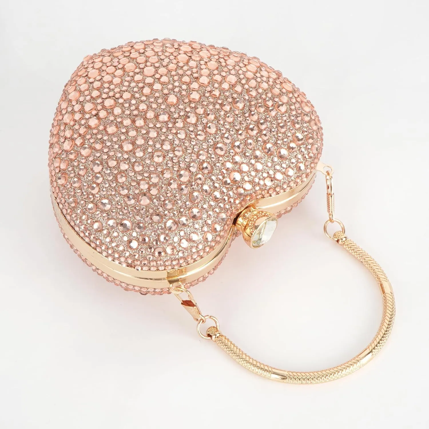 Women Heart Shaped Clutch Handbag Wedding Party Evening Bag Mini Chain Purse Cocktail Prom Tote Shoulder Bag