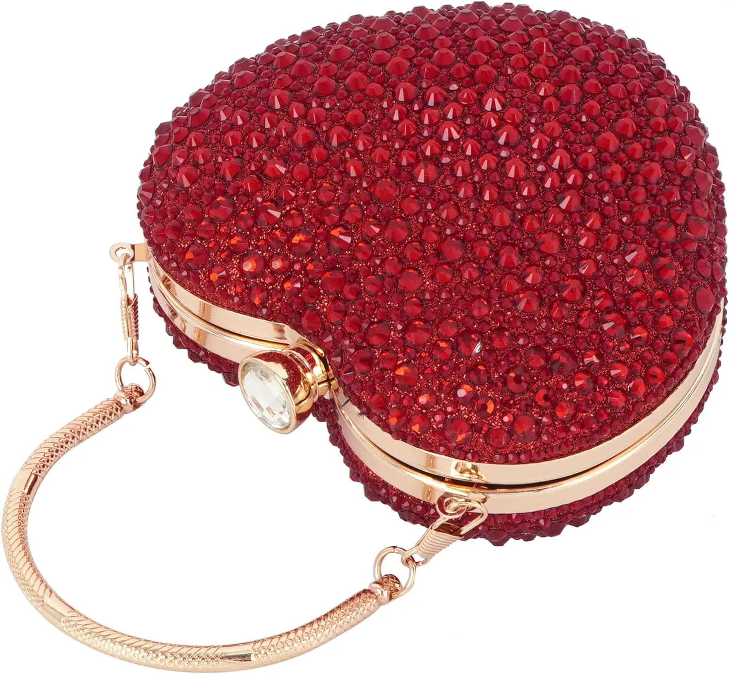 Women Heart Shaped Clutch Handbag Wedding Party Evening Bag Mini Chain Purse Cocktail Prom Tote Shoulder Bag