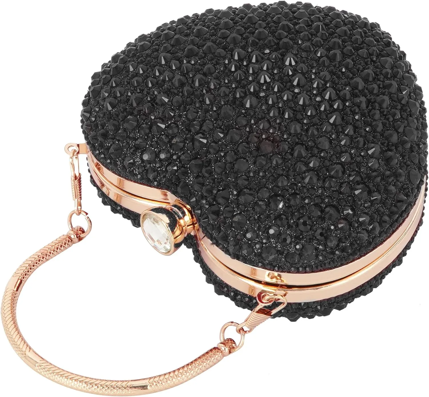 Women Heart Shaped Clutch Handbag Wedding Party Evening Bag Mini Chain Purse Cocktail Prom Tote Shoulder Bag