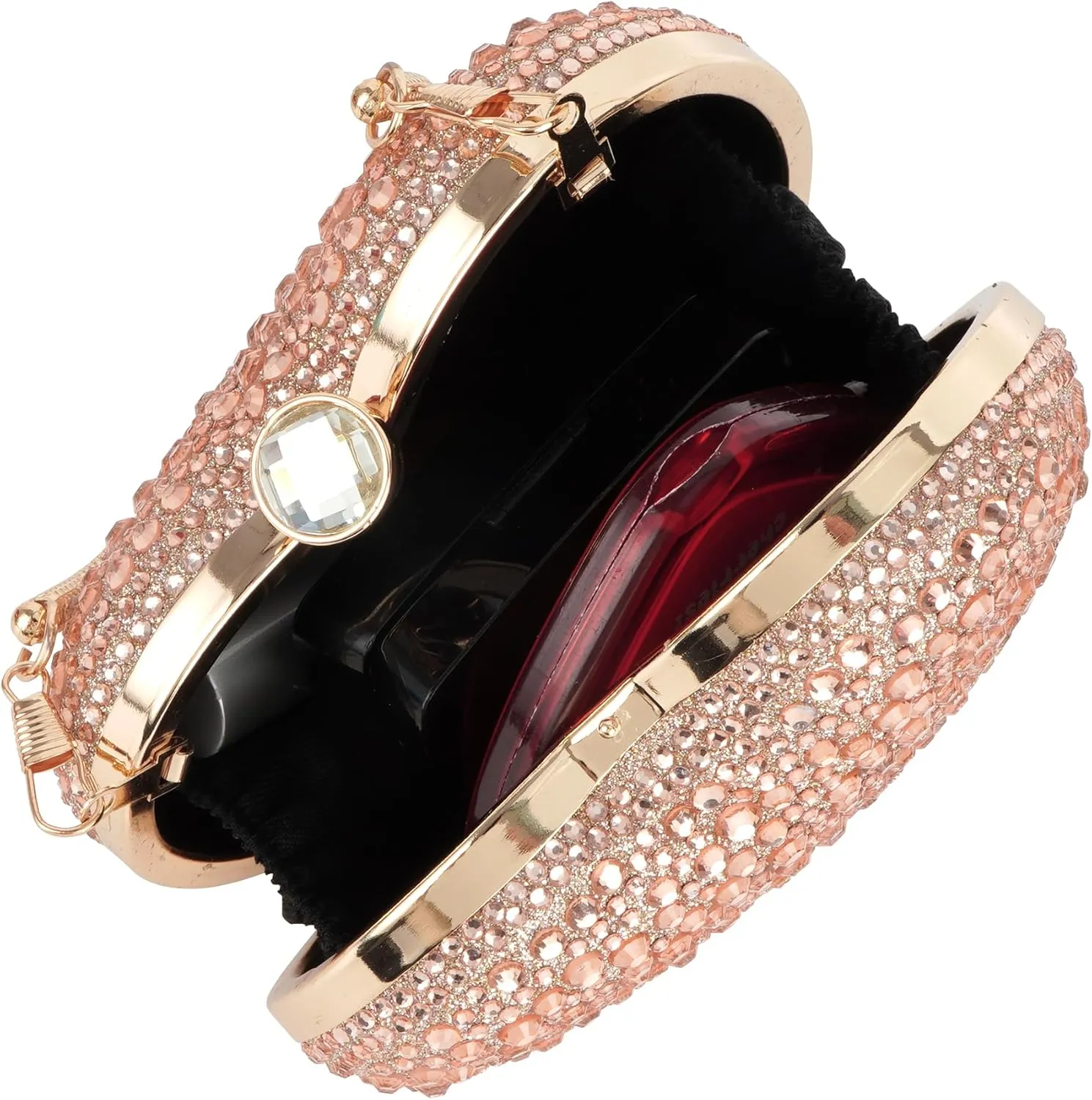 Women Heart Shaped Clutch Handbag Wedding Party Evening Bag Mini Chain Purse Cocktail Prom Tote Shoulder Bag
