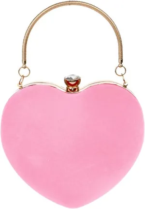 Women Heart Shaped Handbag Mini Clutch Chain Purse Chic Shoulder Bag Evening Tote