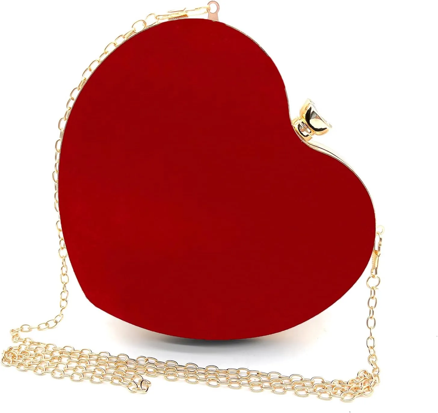 Women Heart Shaped Handbag Wedding Party Evening Bag Mini Clutch Chain Purse Cocktail Prom Evening Tote
