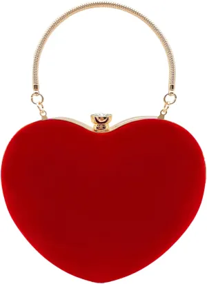 Women Heart Shaped Handbag Wedding Party Evening Bag Mini Clutch Chain Purse Cocktail Prom Evening Tote