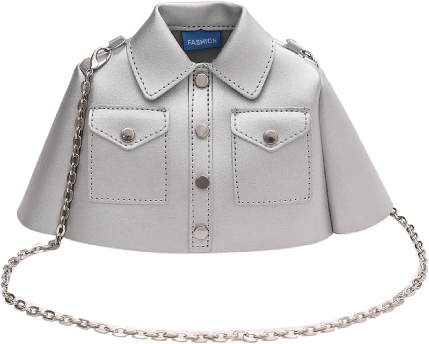 Women Shirt Shaped Satchel PU Leather Shoulder Bag Unique Crossbody Clutch Handbags Cute Jacket Bag Ladies Evening Purse