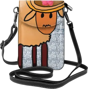 women Small Cell Phone Purse a minority sheep pattern Soft, durable and waterproof PU leather Convenient for daily use and travel