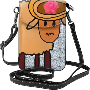 women Small Cell Phone Purse a minority sheep picture Soft, durable and waterproof PU leather Convenient for daily use and travel