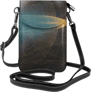 women Small Cell Phone Purse Physics Print picture : Multifunction,Soft, durable,Convenient for daily use and travel Black
