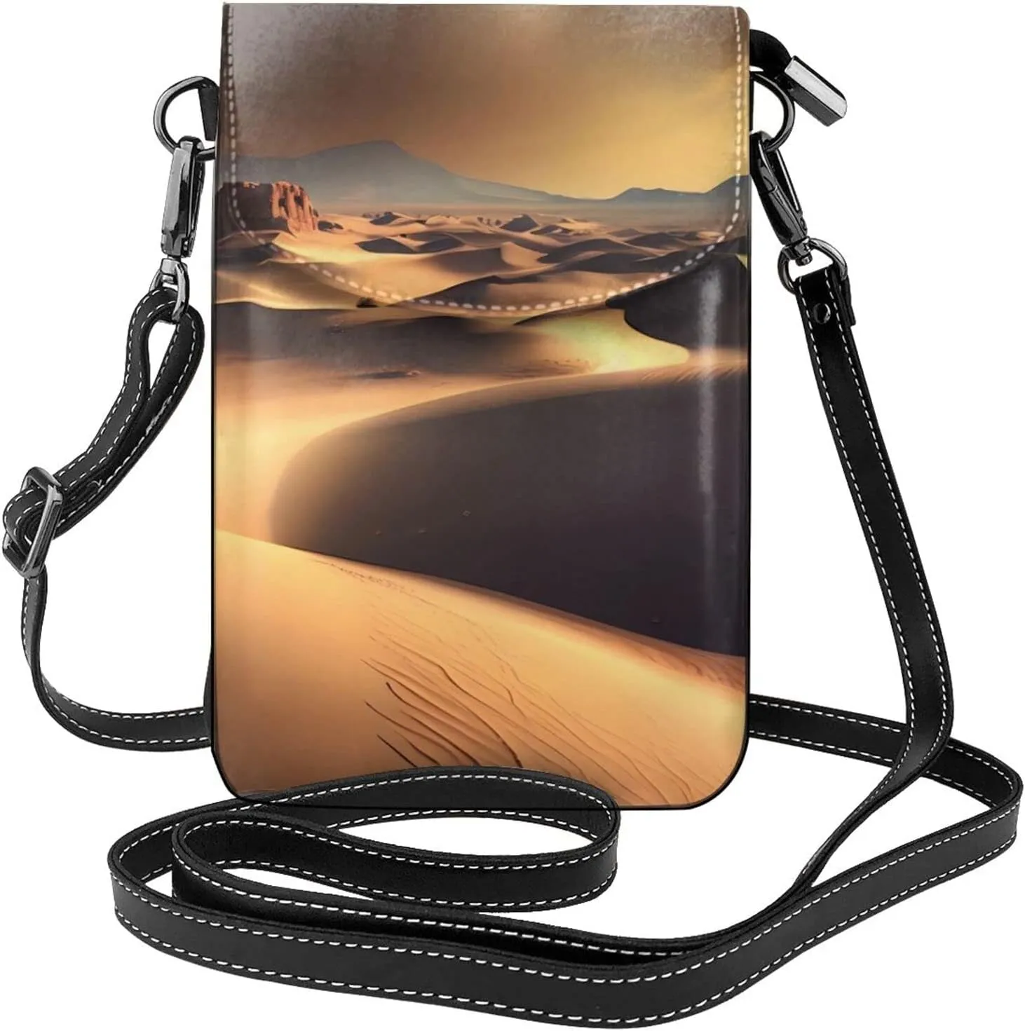 women Small Cell Phone Purse Sahara Desert pattern Soft, durable and waterproof PU leather Convenient for daily use and travel