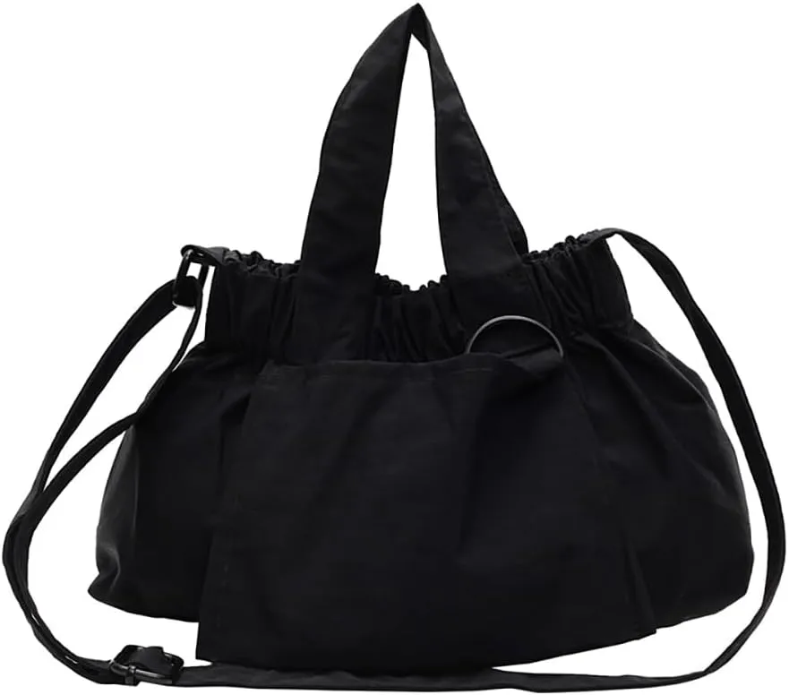 Women Stylish Nylon Shoulder Handbag Large Capacity Crossbody Bag with Adjustable Strap Tote Purse
