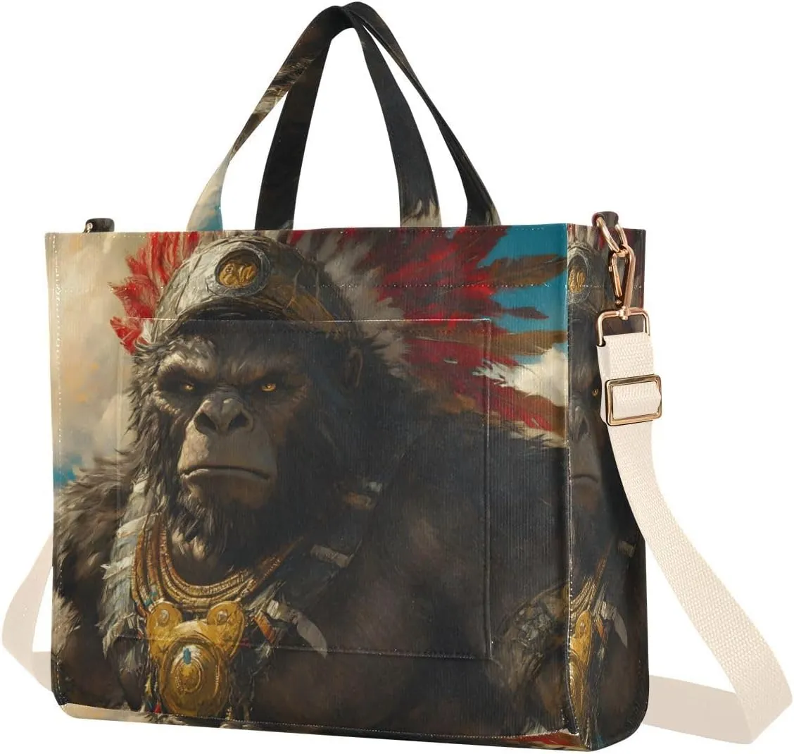 Women Tote Bag-Chief Gorilla, Cloth Handbag Crossbody Bag with Inner Pocket Small