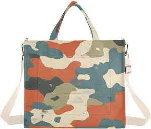 Women Tote Bag-Colorful Camo, Cloth Handbag Crossbody Bag with Inner Pocket Small