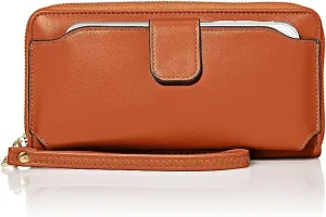 Women Wristlet Wallet with Cell Phone Holder RFID