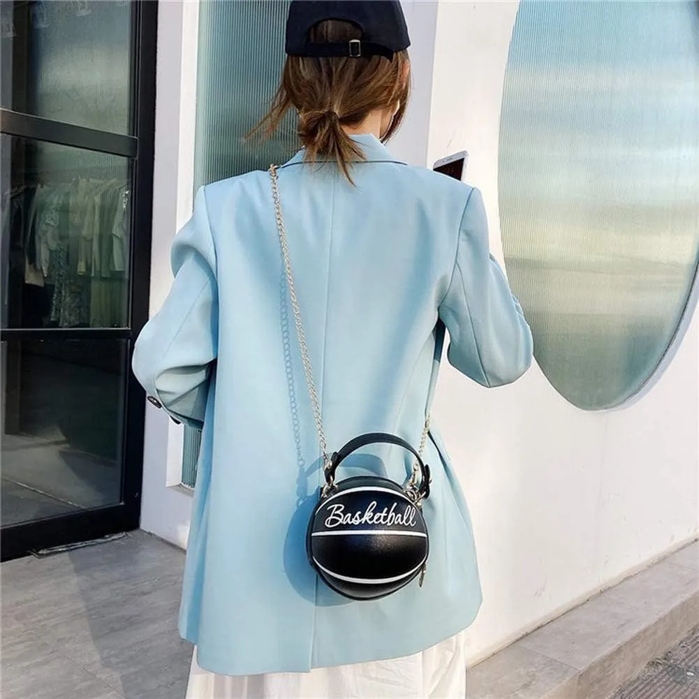 Women's Crossbody Bag Handle Tote Messenger Shoulder Bags Ball Shape PU Leather Round Handbags for Women