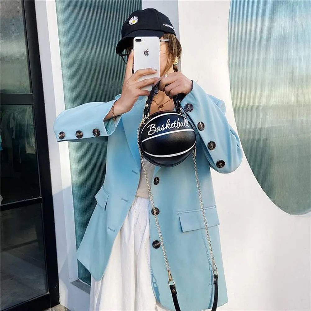 Women's Crossbody Bag Handle Tote Messenger Shoulder Bags Ball Shape PU Leather Round Handbags for Women