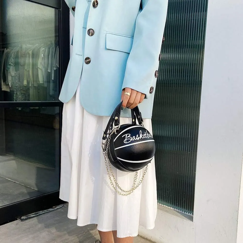 Women's Crossbody Bag Handle Tote Messenger Shoulder Bags Ball Shape PU Leather Round Handbags for Women