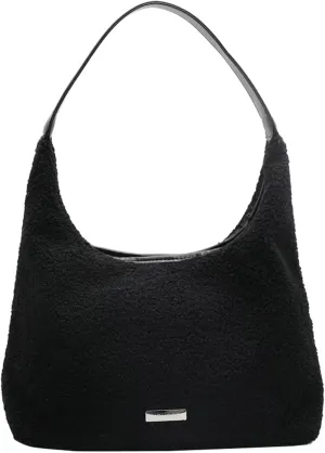 Womens Faux Lamb Wool Tote Bag 2024 Fall Winter Plush Fleece Shoulder Bag PU Leather Strap Stylish Commuter Bag