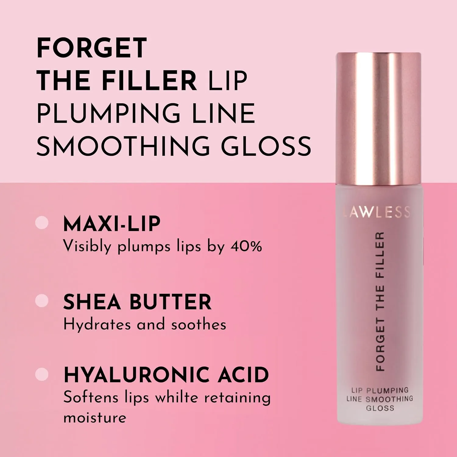 Women's Forget The Filler Lip Plumper Line Gloss, Velvet, Pink, 0.11 Fl Oz (Pack of 1)