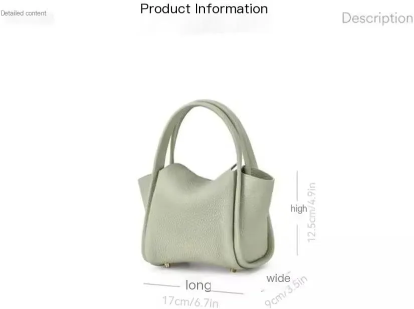 Women's Mini Vegetable Basket Leather Handbag Crossbody Mini Shoulder Bag (Color : Brown, Size : 6.69 * 3.54 * 4.9in)