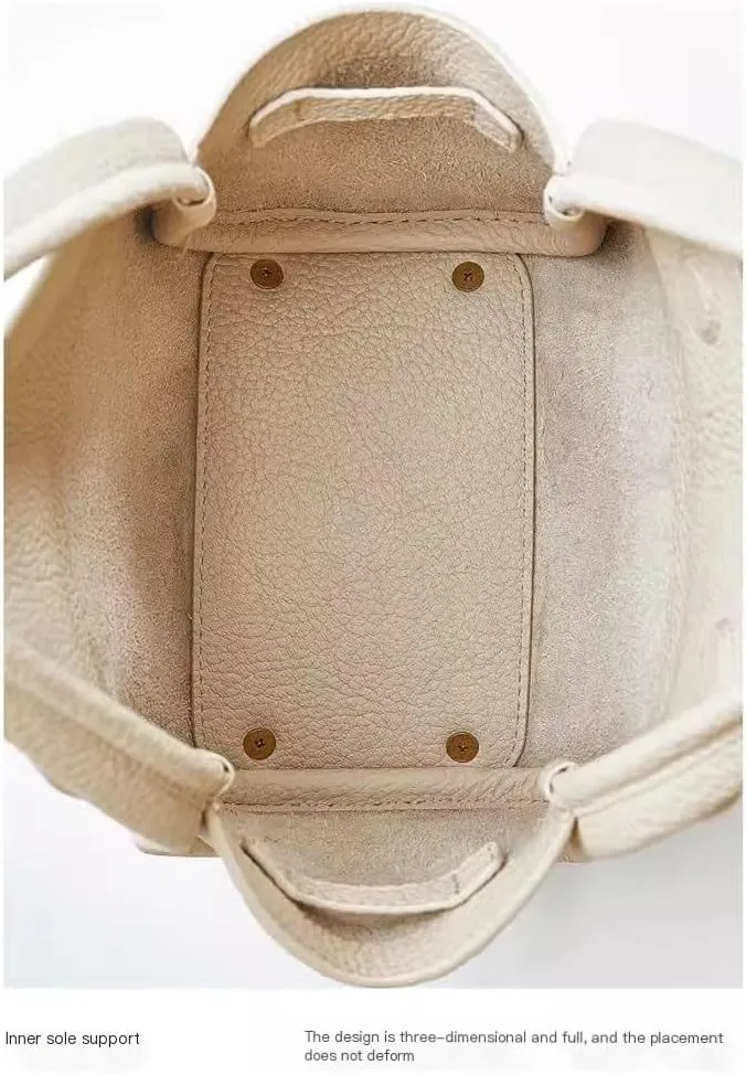 Women's Mini Vegetable Basket Leather Handbag Crossbody Mini Shoulder Bag (Color : Brown, Size : 6.69 * 3.54 * 4.9in)