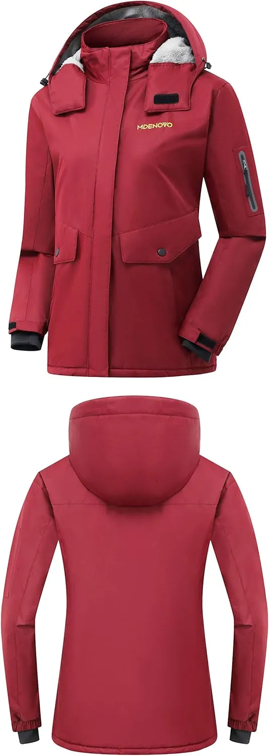 Women's Mountain Ski Jacket Waterproof Fleece Snowboard Winter Rain Coat