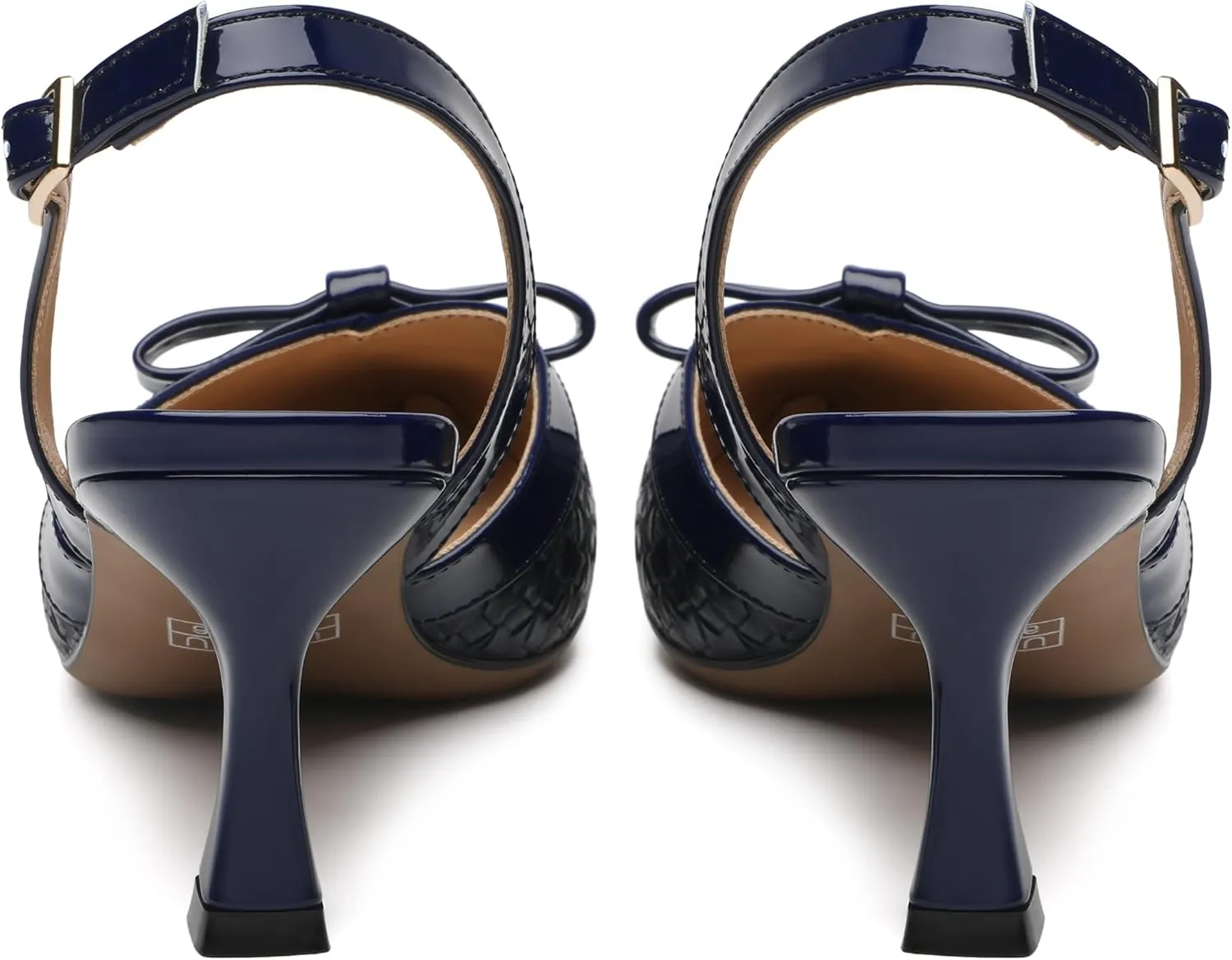 Women's Pointed Toe Buckle Slingback Shoes, Kitten Low Heel Woven Pumps for Women, Shallow Shoes for Party,Date,Office