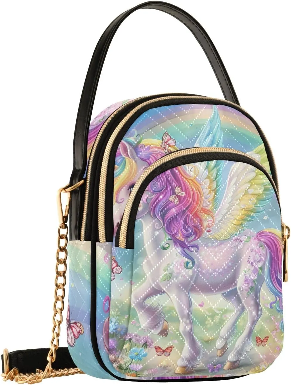 Womens Small Bags and Purses Chain Bags with Leather Handle