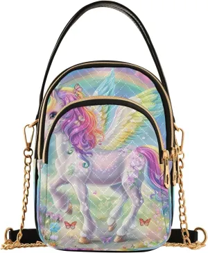 Womens Small Bags and Purses Chain Bags with Leather Handle