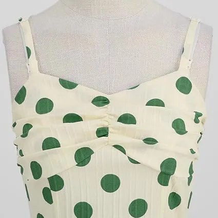 Women's Vintage Polka Dot Halter Dress 1950s Retro Audrey Hepburn Style Dress Summer Swing Prom Cocktail Outfit