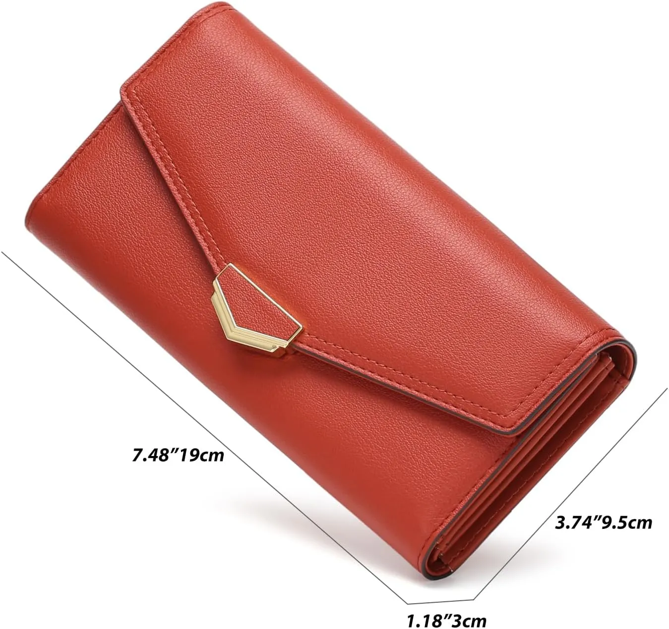 Women's Wallet Leather RFID Blocking Large Capacity Trifold Card Holder Wallets Ladies Long Purse with ID Window