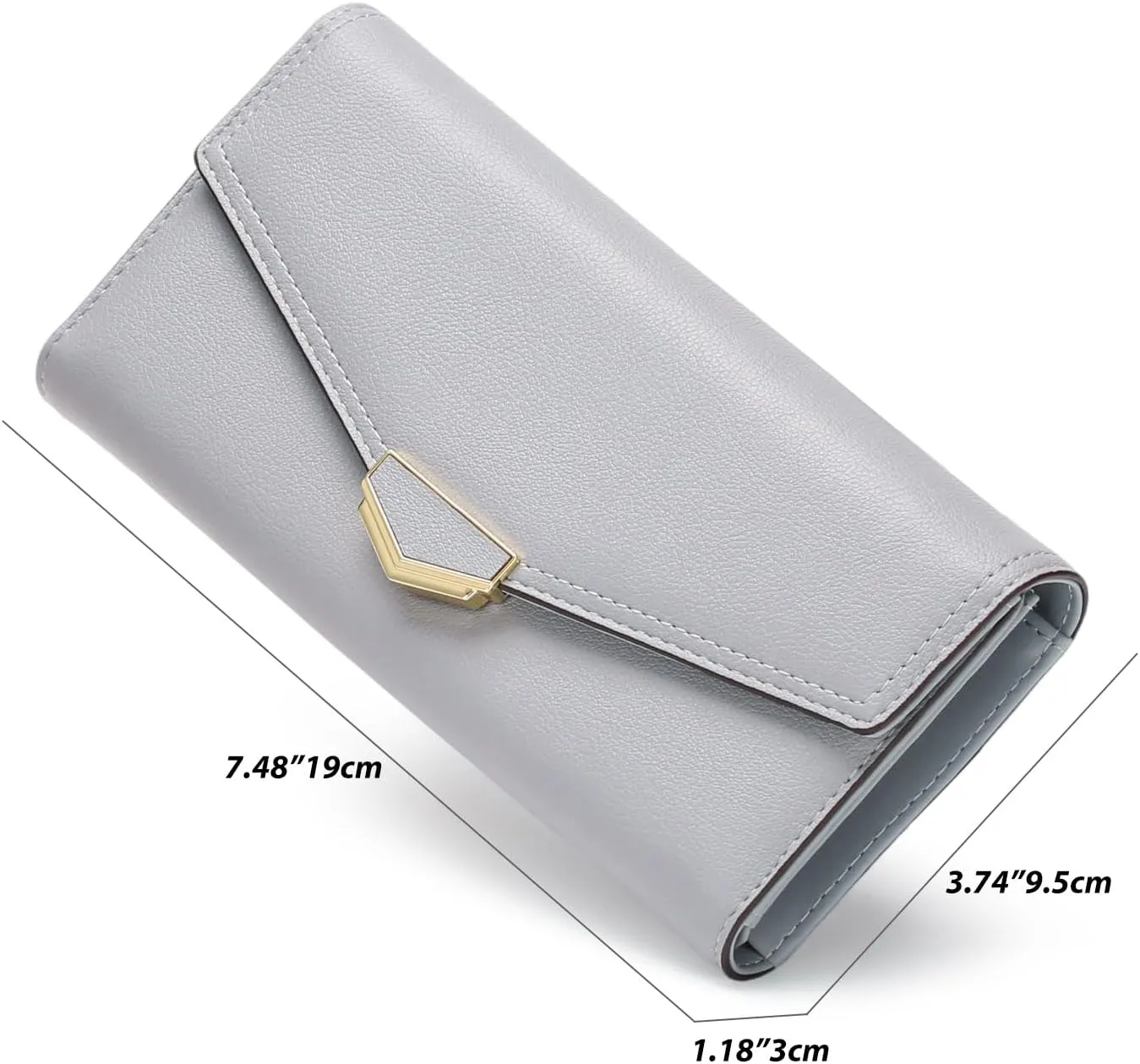 Women's Wallet Leather RFID Blocking Large Capacity Trifold Card Holder Wallets Ladies Long Purse with ID Window