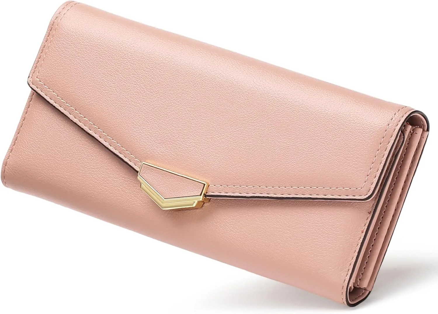Women's Wallet Leather RFID Blocking Large Capacity Trifold Card Holder Wallets Ladies Long Purse with ID Window