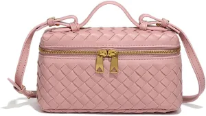 Womens Woven Crossbody Handbag Fashion Leather Top Handle Bag