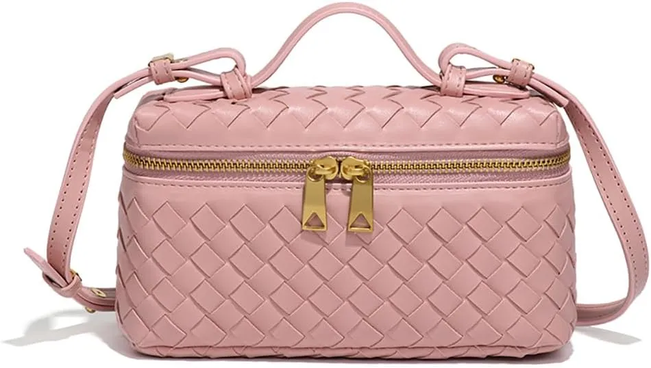 Womens Woven Crossbody Handbag Fashion Leather Top Handle Bag