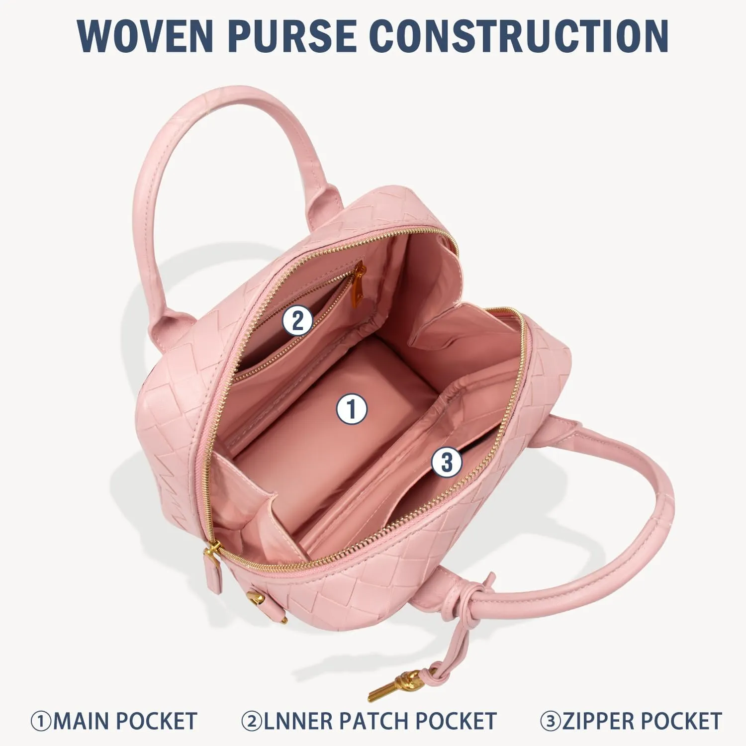 Woven Bag for Women Top Handle Satchel Handbag Crossbody Bag PU Leather Shoulder Bag Woven Purses for Women