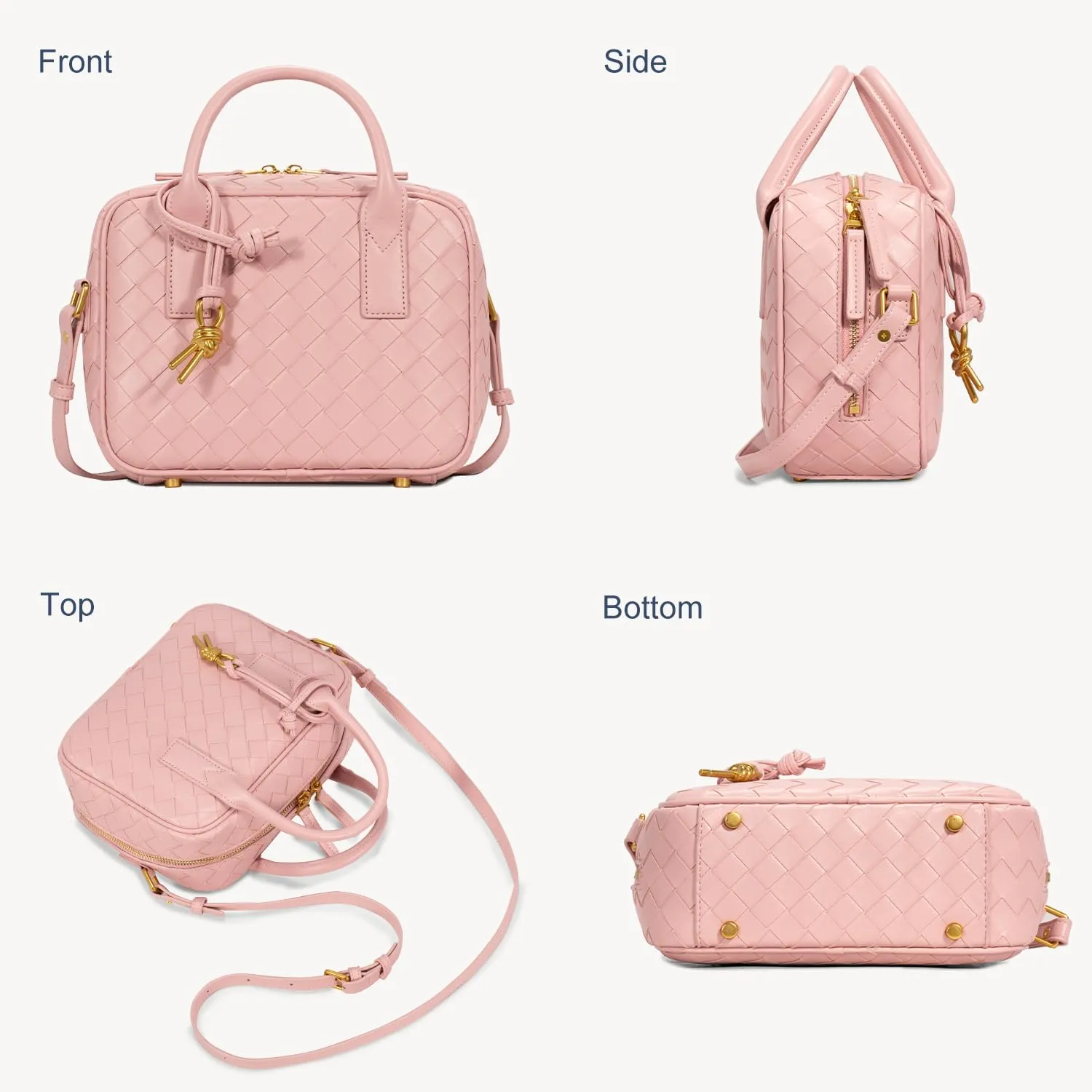 Woven Bag for Women Top Handle Satchel Handbag Crossbody Bag PU Leather Shoulder Bag Woven Purses for Women