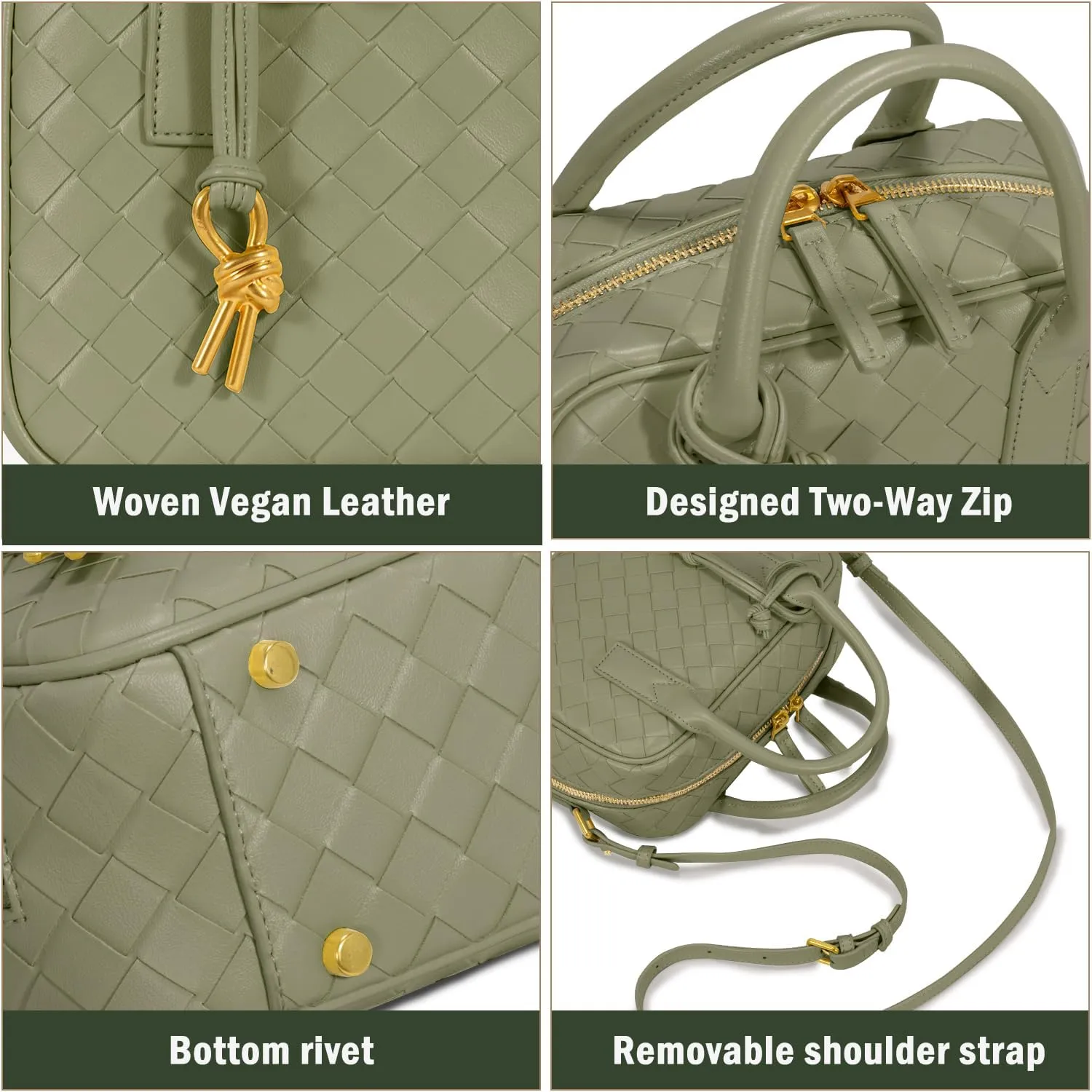 Woven Bag for Women Top Handle Satchel Handbag Crossbody Bag PU Leather Shoulder Bag Woven Purses for Women