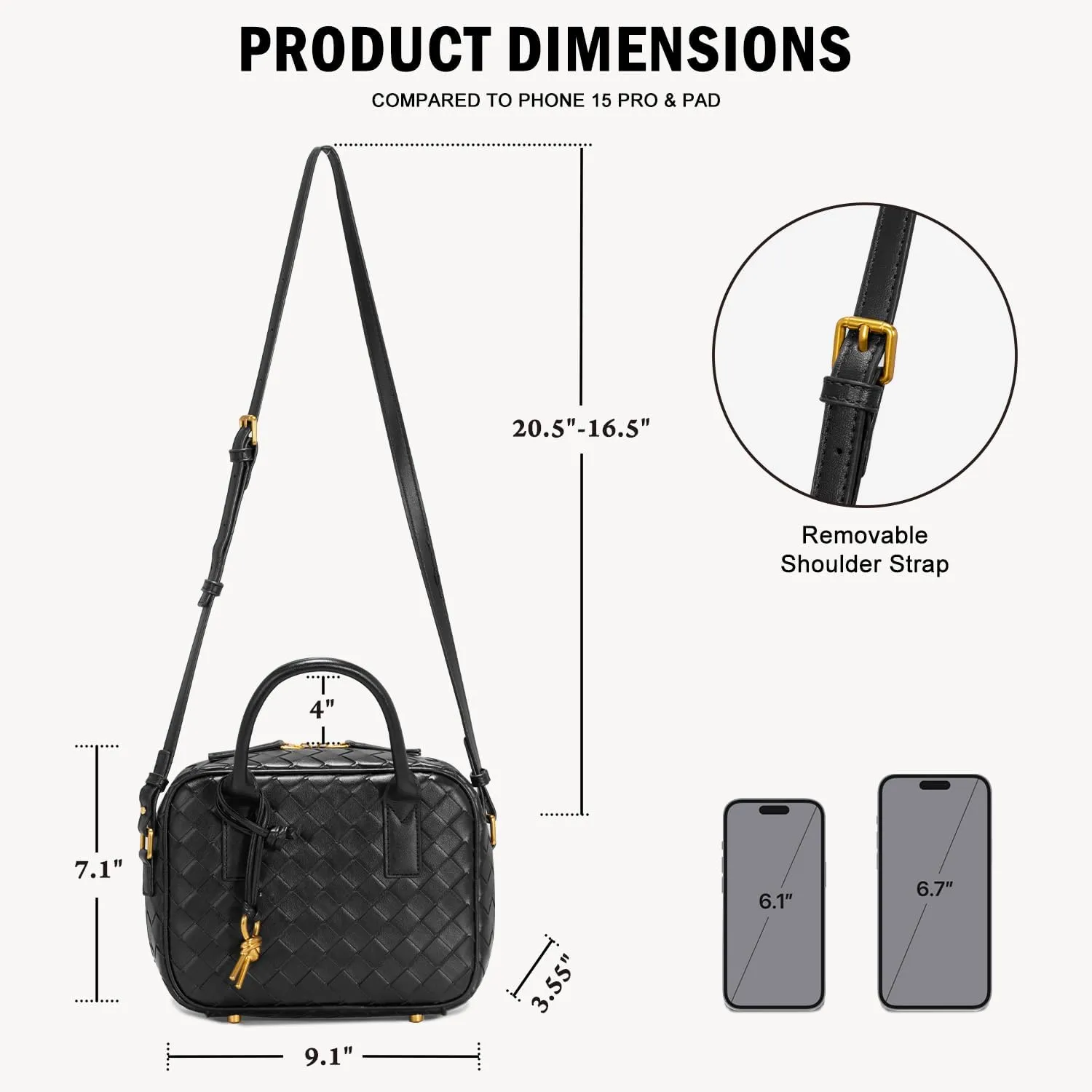 Woven Bag for Women Top Handle Satchel Handbag Crossbody Bag PU Leather Shoulder Bag Woven Purses for Women