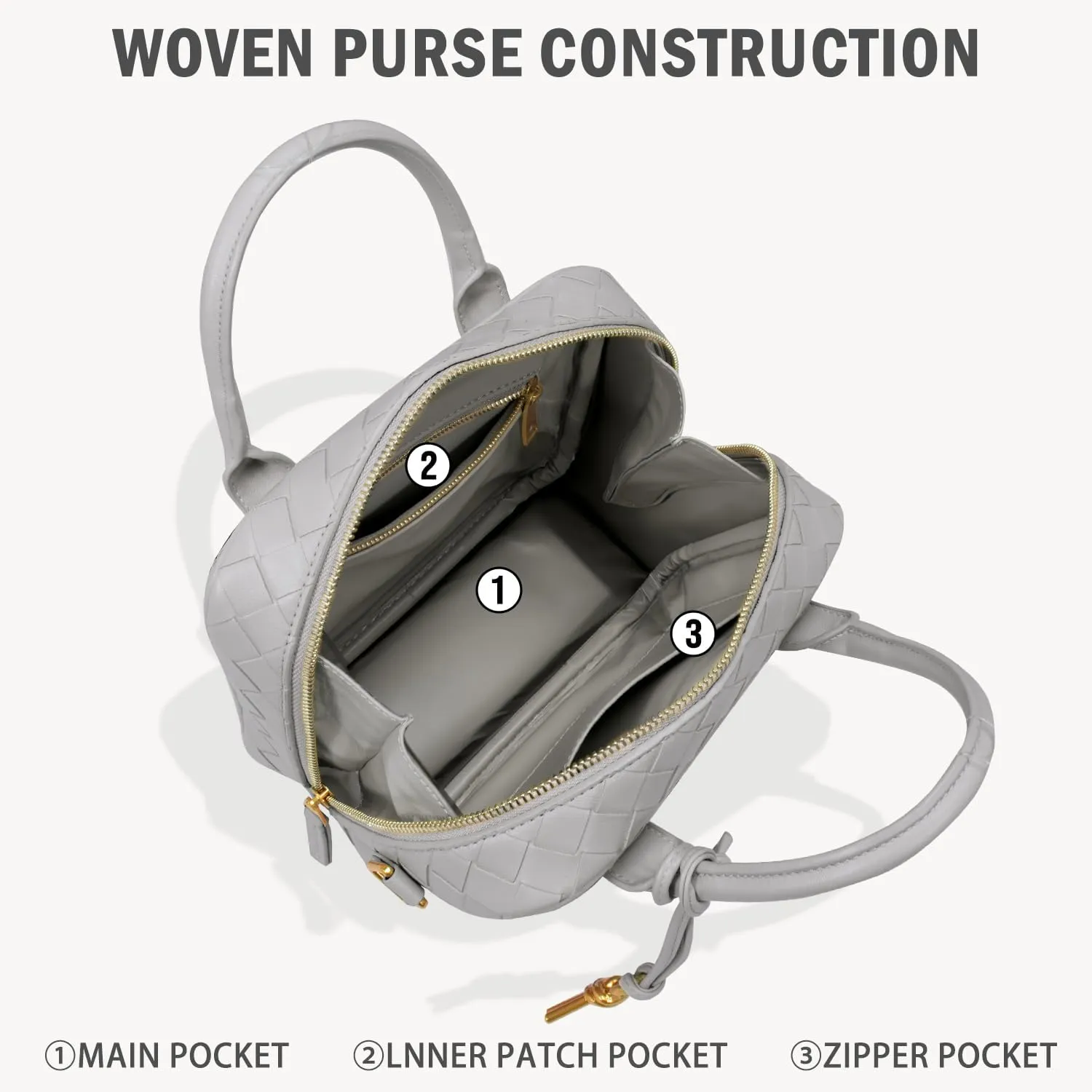 Woven Bag for Women Top Handle Satchel Handbag Crossbody Bag PU Leather Shoulder Bag Woven Purses for Women