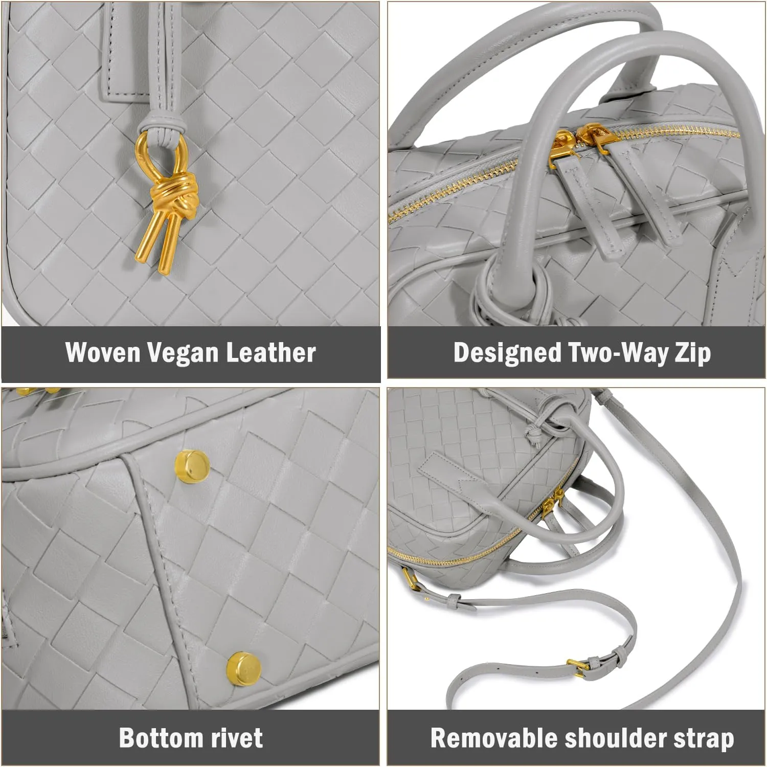 Woven Bag for Women Top Handle Satchel Handbag Crossbody Bag PU Leather Shoulder Bag Woven Purses for Women
