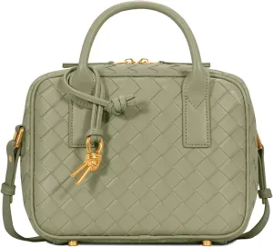 Woven Bag for Women Top Handle Satchel Handbag Crossbody Bag PU Leather Shoulder Bag Woven Purses for Women