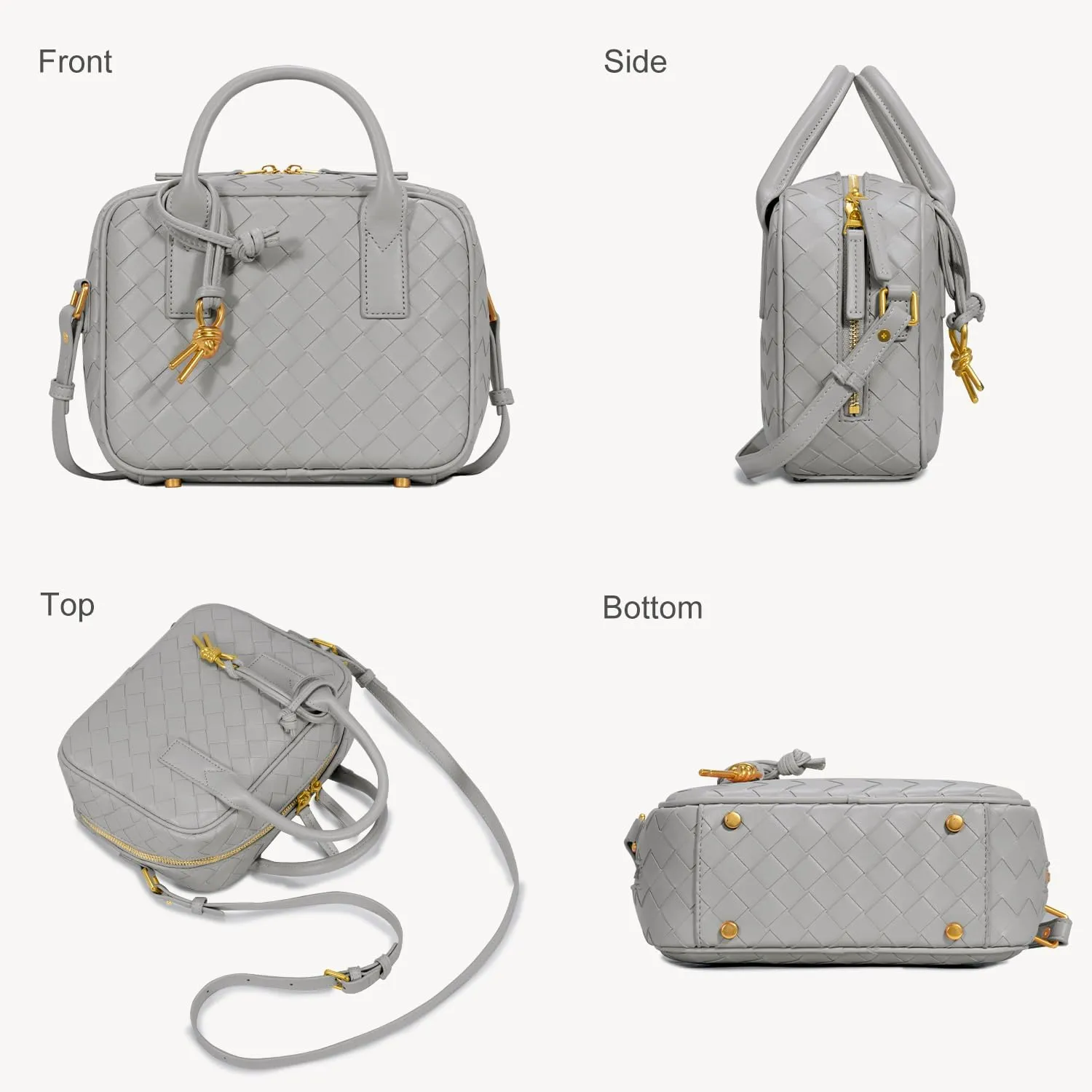 Woven Bag for Women Top Handle Satchel Handbag Crossbody Bag PU Leather Shoulder Bag Woven Purses for Women
