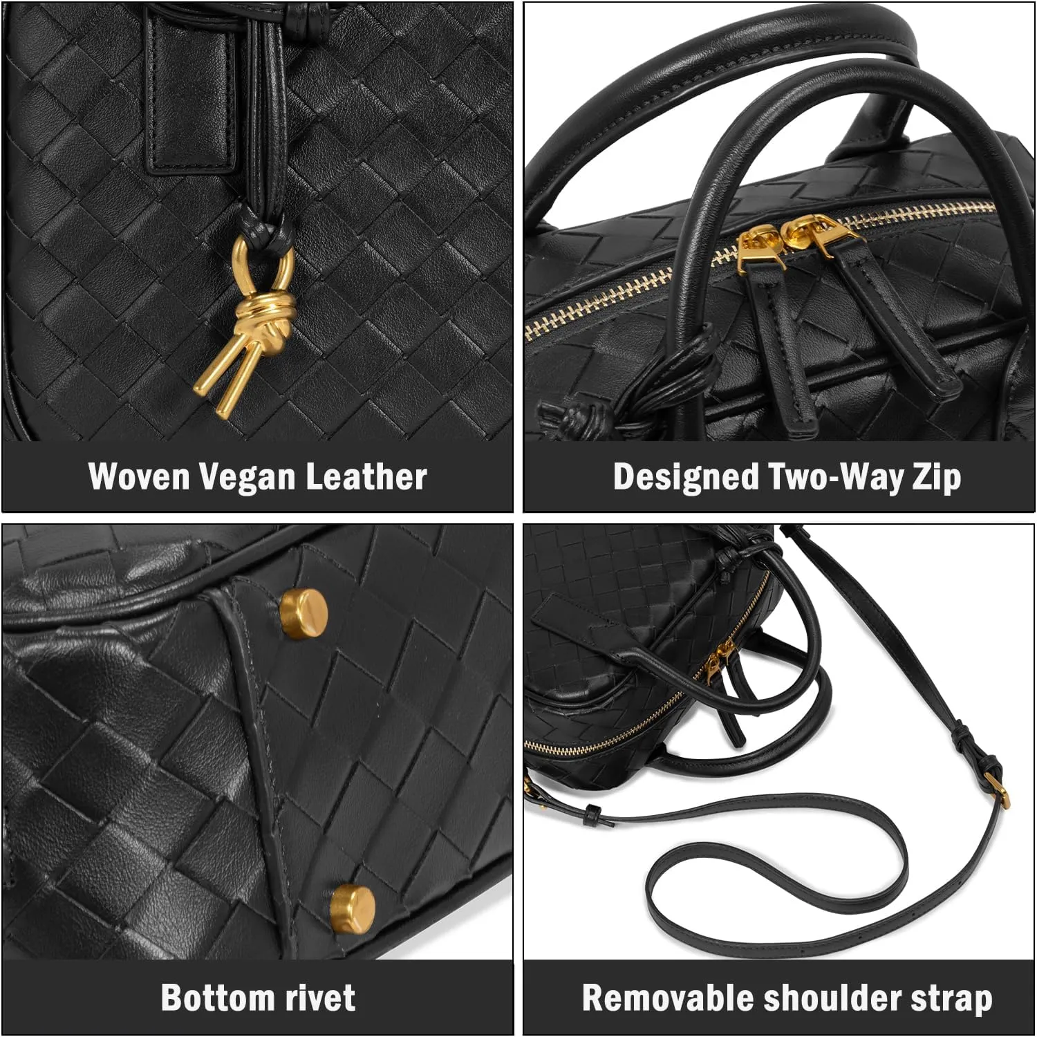 Woven Bag for Women Top Handle Satchel Handbag Crossbody Bag PU Leather Shoulder Bag Woven Purses for Women