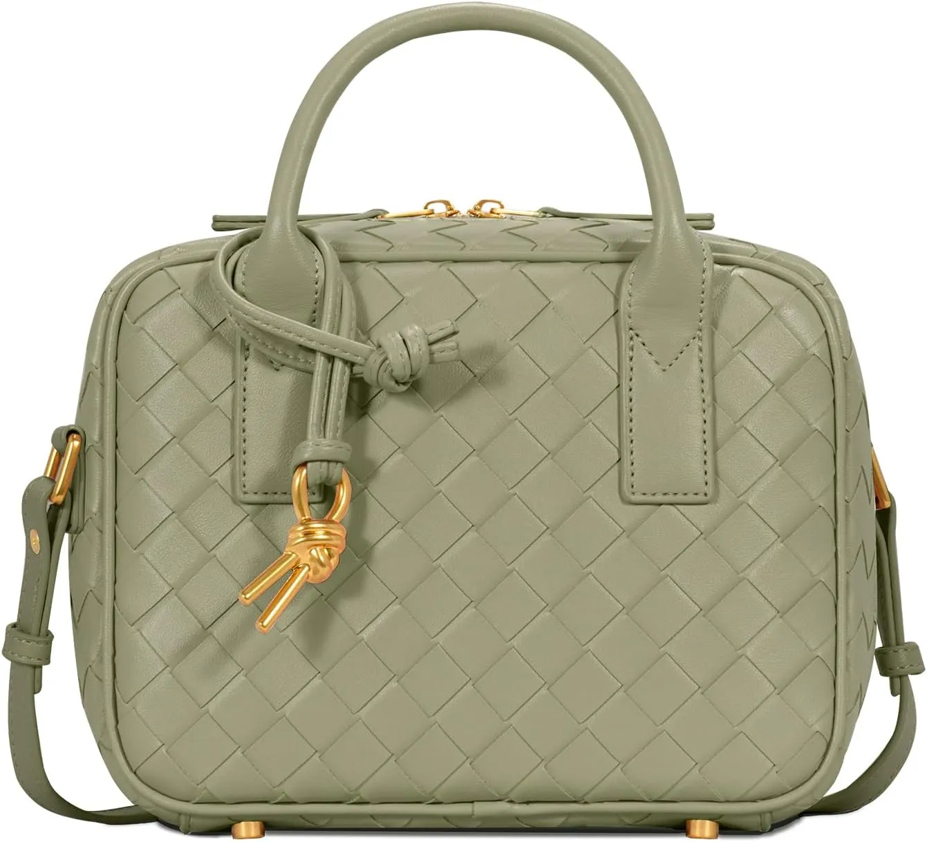 Woven Bag for Women Top Handle Satchel Handbag Crossbody Bag PU Leather Shoulder Bag Woven Purses for Women
