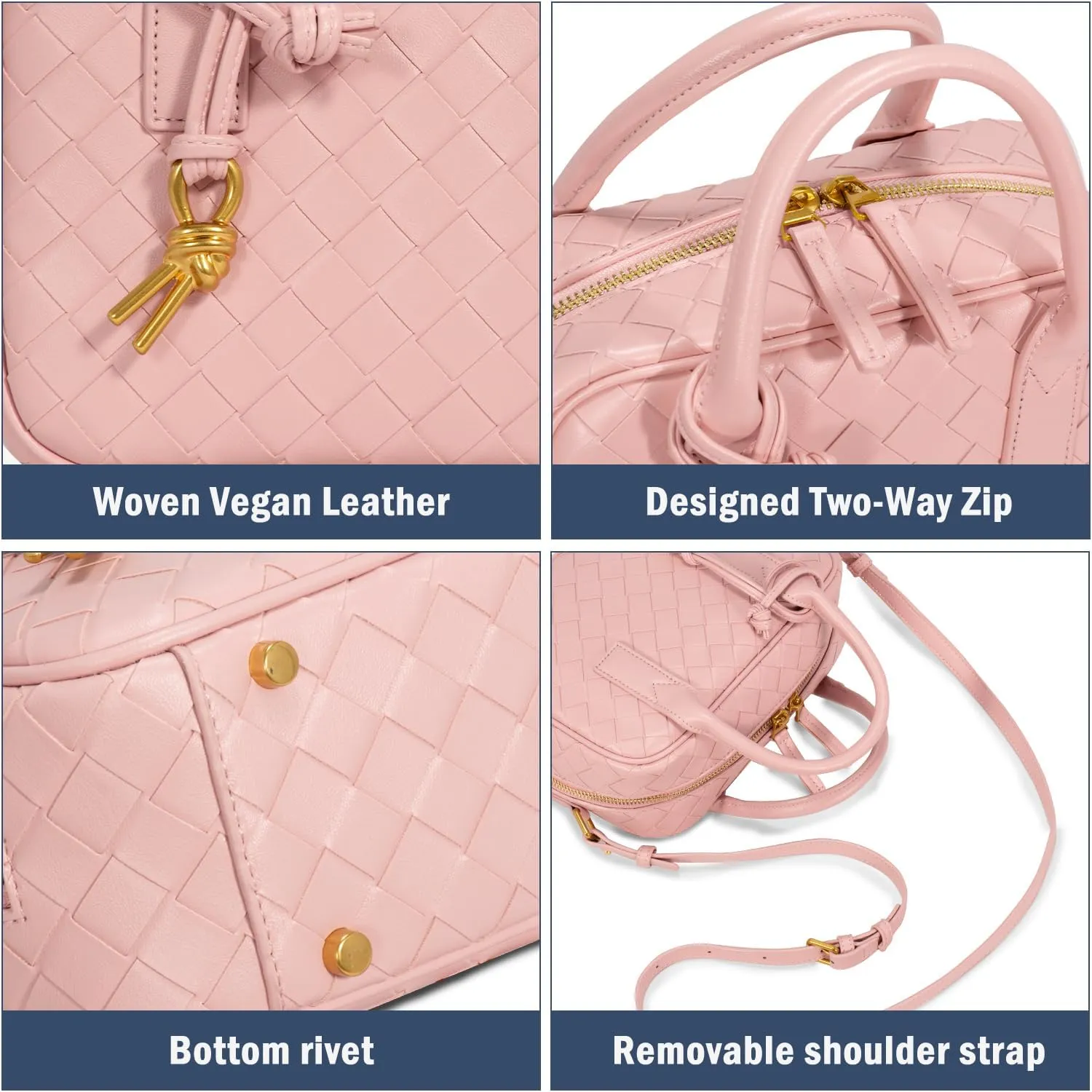 Woven Bag for Women Top Handle Satchel Handbag Crossbody Bag PU Leather Shoulder Bag Woven Purses for Women