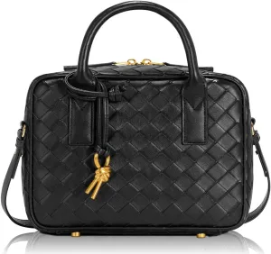 Woven Bag for Women Top Handle Satchel Handbag Crossbody Bag PU Leather Shoulder Bag Woven Purses for Women