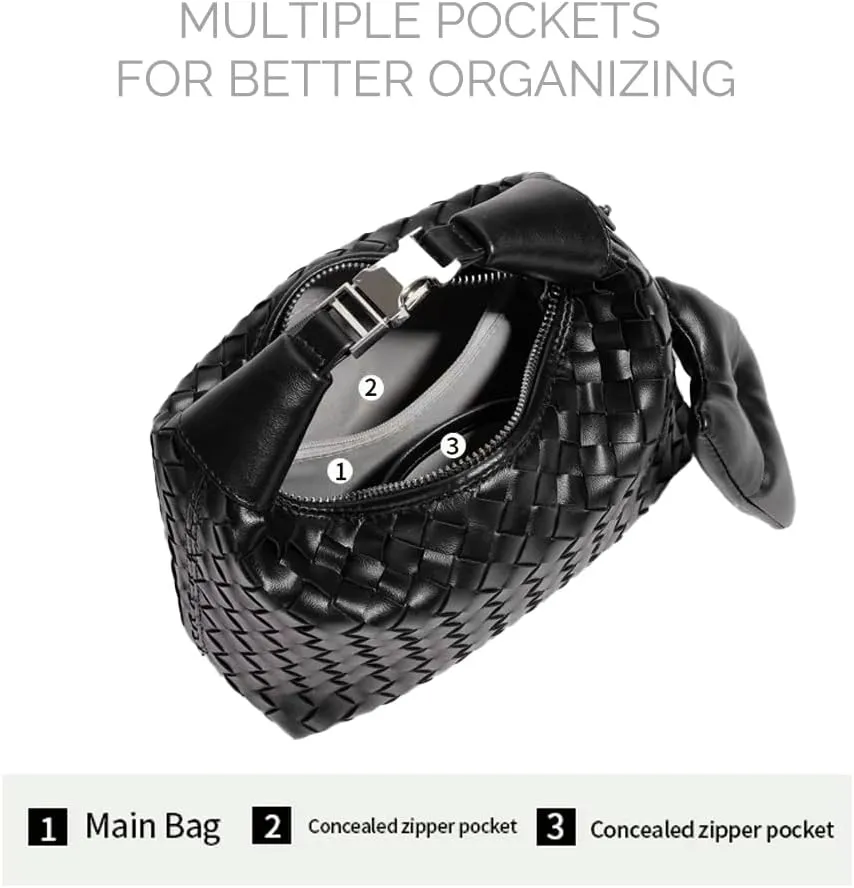 Woven Bag for Women Vegan Leather Top Handle Handbag Crossbody Bag Shoulder Bag Purses for Women